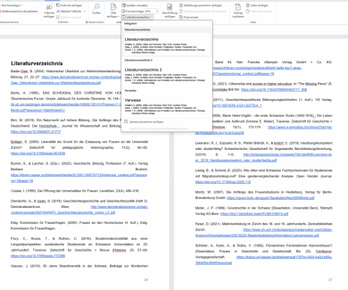 Literaturverzeichnis Einstellung word